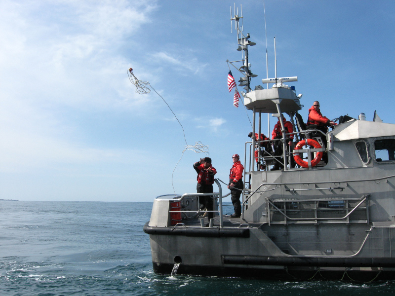 47' motor lifeboat tossing AUX vessel CQFISHY a tow line